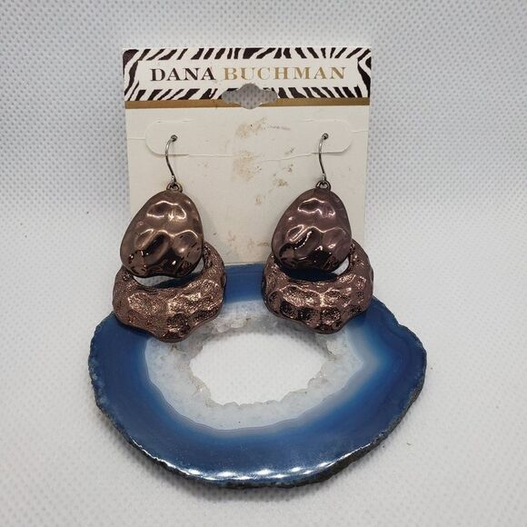 NWT Dana Buchman Brown Dangling Earrings - Picture 1 of 2